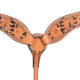 HILASON Western Genuine Leather Horse Breast Collar Tack Tan Floral