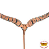 HILASON Western Genuine Leather Horse Breast Collar Tack Tan Floral