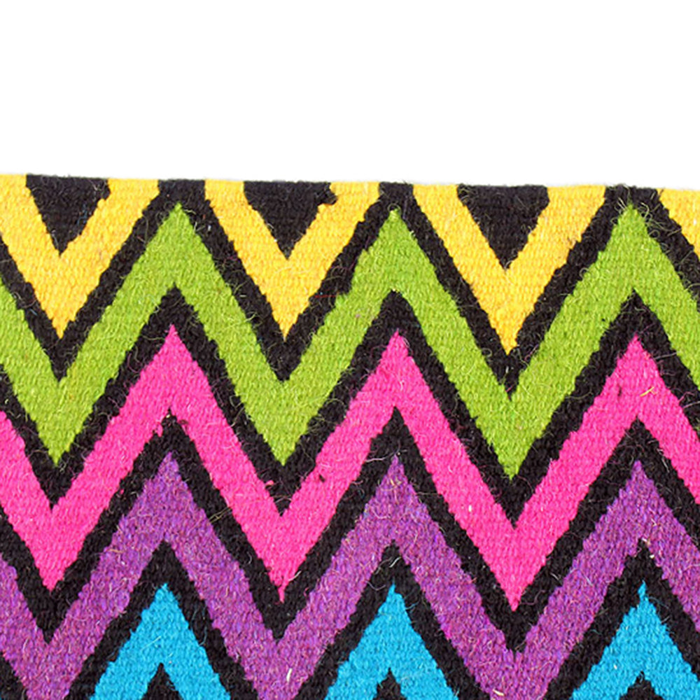 HILASON Handmade New Zealand Wool Table Mat Vibrant Chevron Zigzag Design