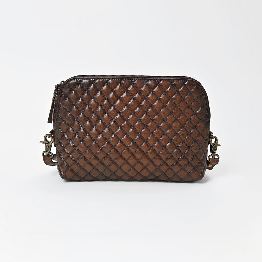 American Darling Woven Leather Crossbody Bag for Women, Western Shoulder Purse with Adjustable Strap Dark Brown