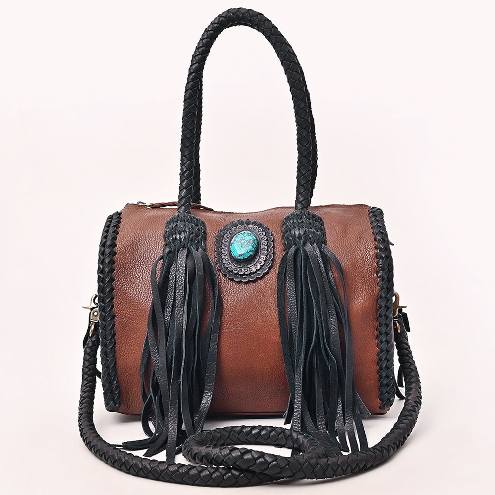 American Darling Duffel Hair on Genuine Leather Western Women Bag | Handbag Duffle Weekend Travel Bags for