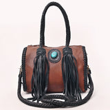 American Darling Duffel Hair on Genuine Leather Western Women Bag | Handbag Duffle Weekend Travel Bags for