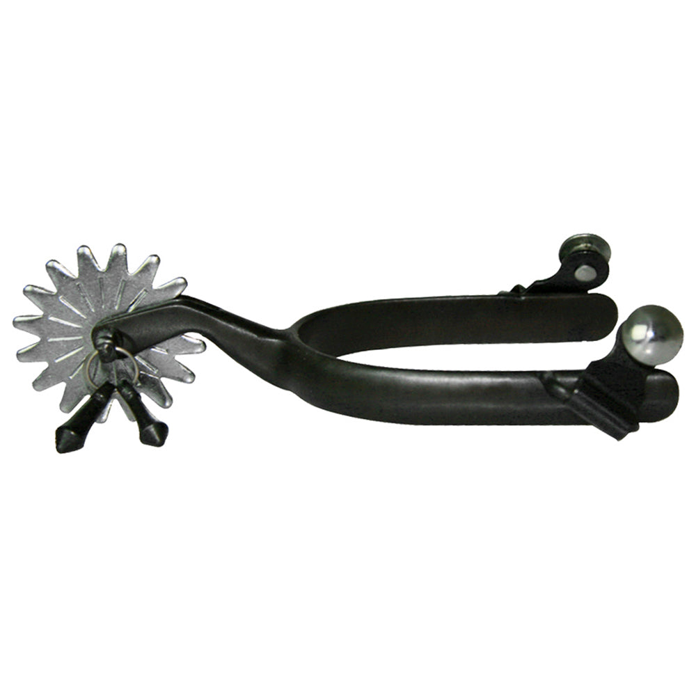 HILASON Black Steel Jingle Bob Spurs Men 2" Shank & 1/2" Band