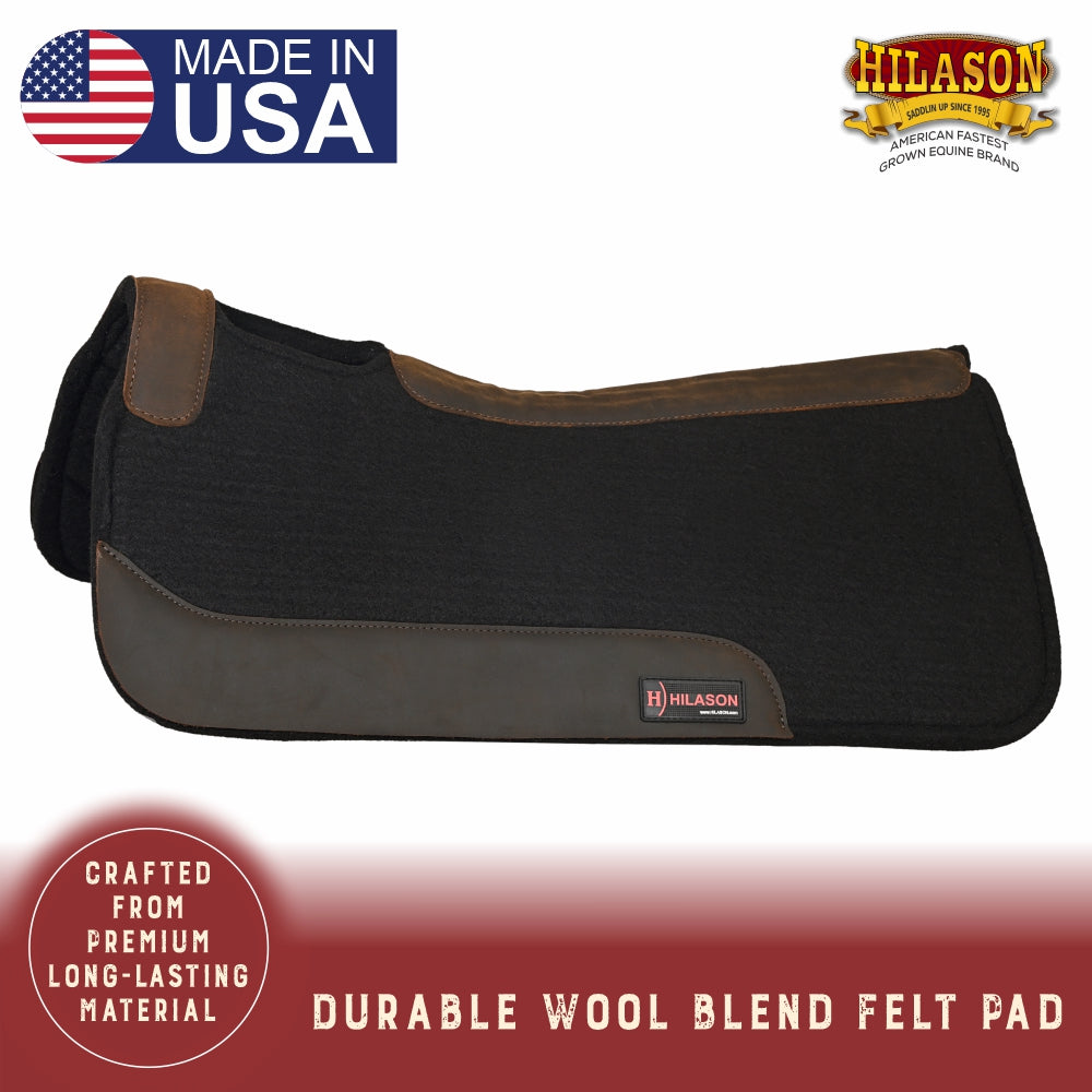 Made In Usa 100% 1 In Wool Felt Hilason Western Horse Saddle Pad