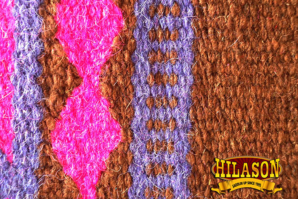 Hilason Horse Western Saddle Blanket New Zealand Wool Pink/Brown