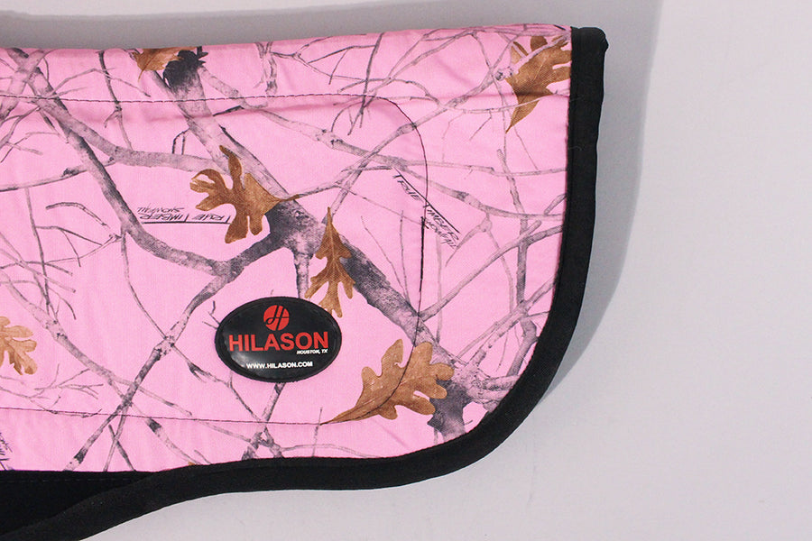HILASON 28" X 26" Anti Slip Round Contoured H. Saddle Pad Pink Camo by Hilason Cowboy and equestrian accessories