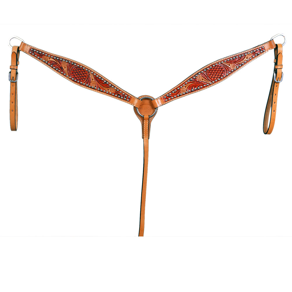 Hilason Western Horse Breast Collar Bridle American Leather Tan