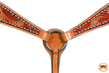 Hilason Western Horse Breast Collar Bridle American Leather Tan