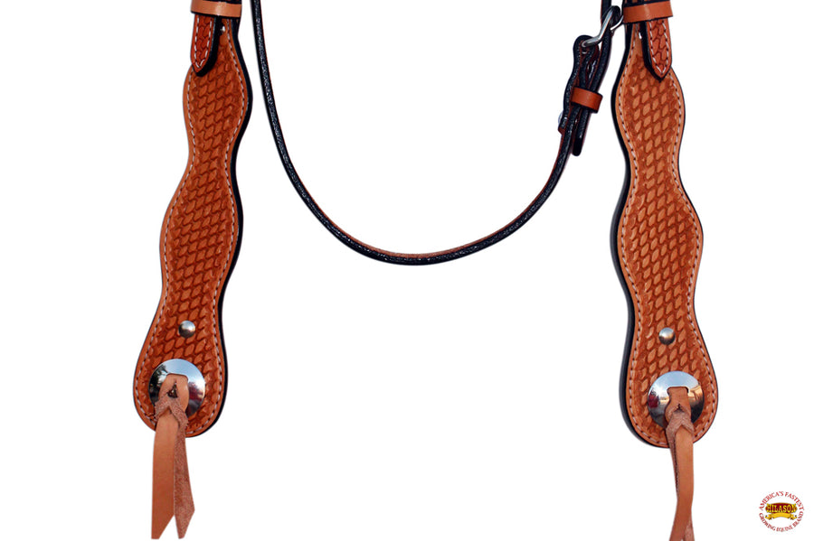 HILASON Western Horse American Leather Headstall Tack Tan