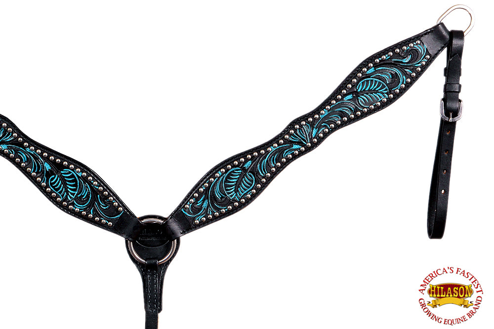 HILASON Western Horse American Leather Breast Collar Tack Black