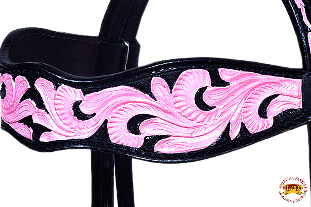 HILASON Western Horse American Leather Headstall & Breast Collar Set Tack Black