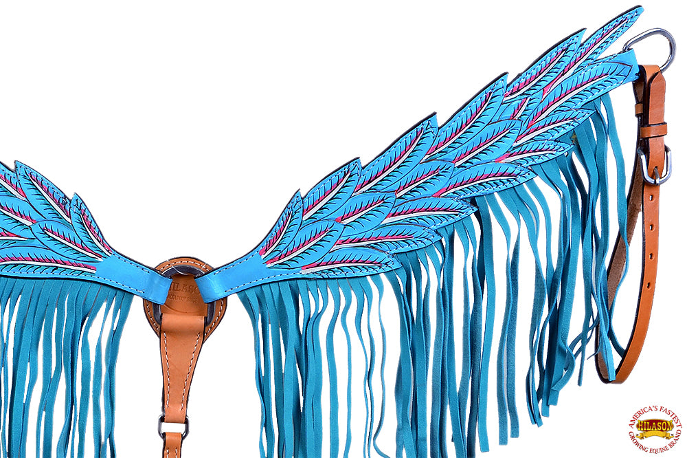 HILASON Western Horse American Leather Headstall & Breast Collar Set Tack Tan