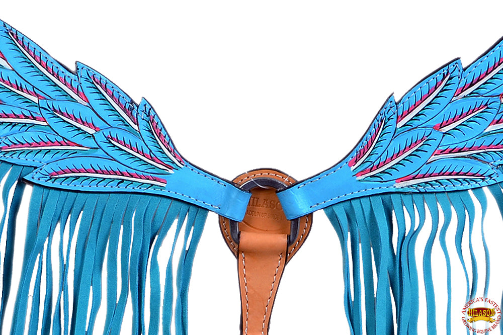 HILASON Western Horse American Leather Headstall & Breast Collar Set Tack Tan