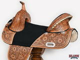 Western Horse Saddle Treeless Trail Barrel Leather Sun Flower Hilason