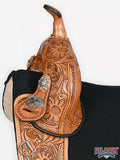 Western Horse Saddle Treeless Trail Barrel Leather Sun Flower Hilason