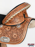 Western Horse Saddle Treeless Trail Barrel Leather Sun Flower Hilason