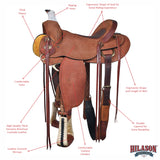 Hilason Western Horse Saddle American Leather Ranch Roping Cowboy