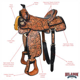 Hilason Western Horse Saddle American Leather Ranch Roping Cowboy
