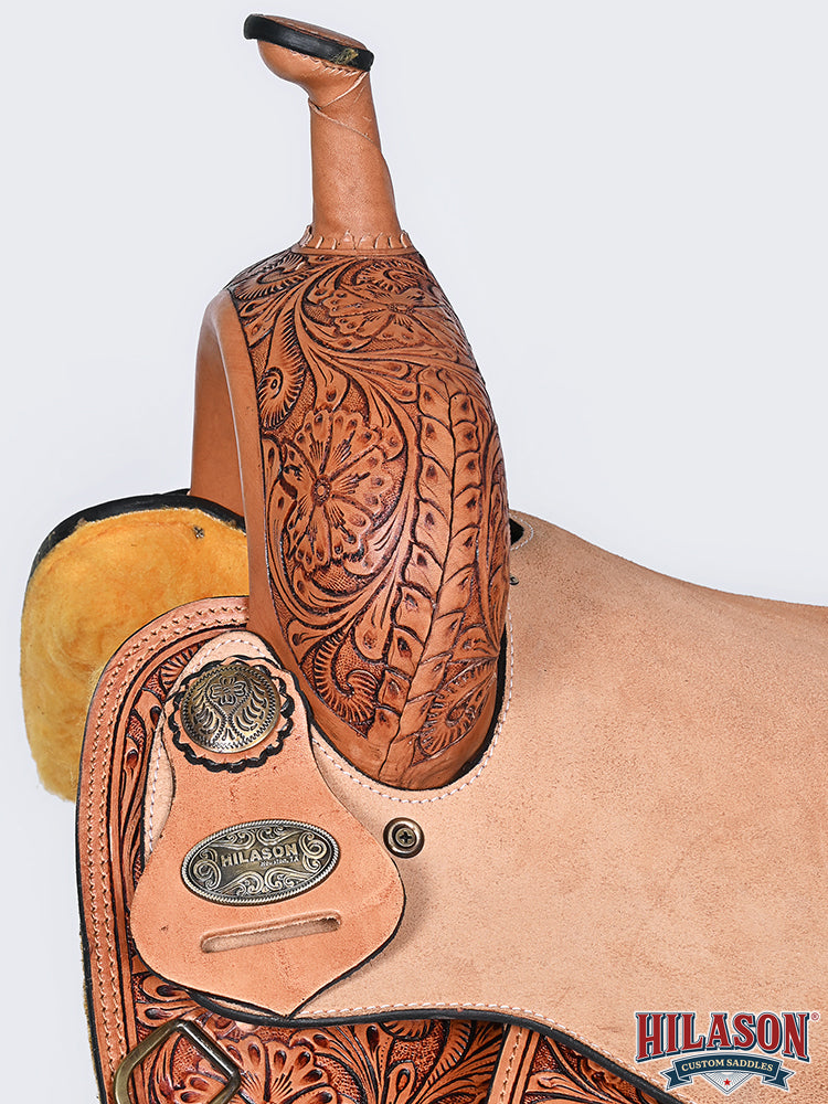 Hilason Western Horse Barrel Racing Trail American Leather Saddle Tack Tan