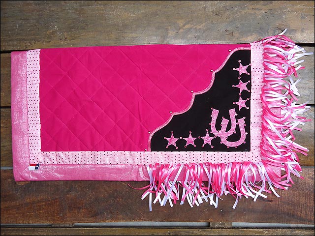 Hilason Western Horse Shoe & Stars Show Barrel Racing Rodeo Saddle Blanket Pink