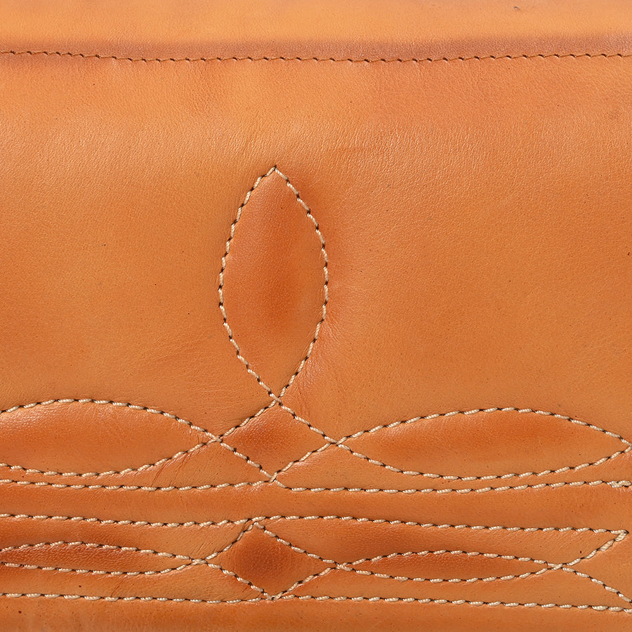 American Darling Genuine Leather Crossbody Wallet for Women, Tan Leather Western Shoulder Clutch Purse