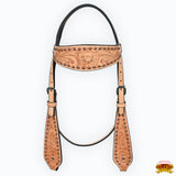 HILASON Western Horse Headstall & Breast Collar American Leather Floral Tan