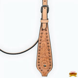 HILASON Western Horse Headstall & Breast Collar American Leather Floral Tan