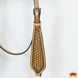 HILASON Western Horse Headstall & Breast Collar American Leather Basket Tan