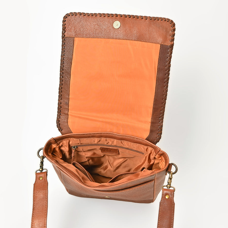 American Darling Western Messenger Bag Handcrafted Hand-Painted Desert Scene Genuine Full Grain Leather Shoulder Bag