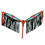 HILASON Western Horse Headstall Breast Collar Genuine American Leather Saddle Tan