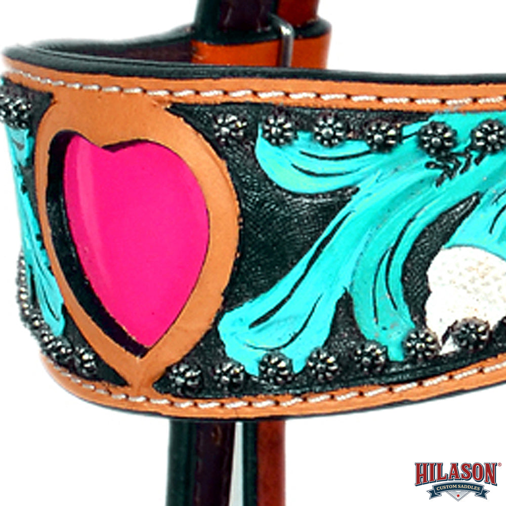 HILASON Western Horse Headstall Breast Collar Genuine American Leather Saddle Tan