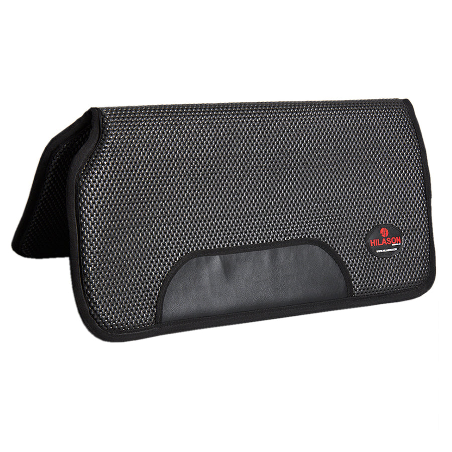 Black mesh saddle pad with leather accent - Uhorse