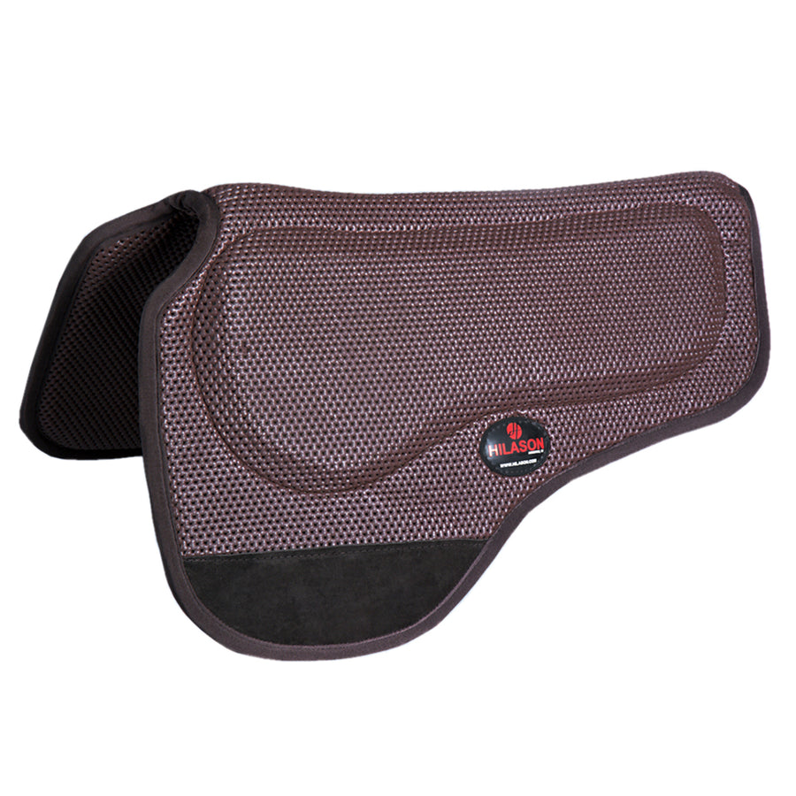 Hilason brown mesh saddle pad with black suede bottom - Uhorse