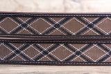M&F Western Men's Black & Tan Argyle Pattern Belt Stitching & Silver Buckle