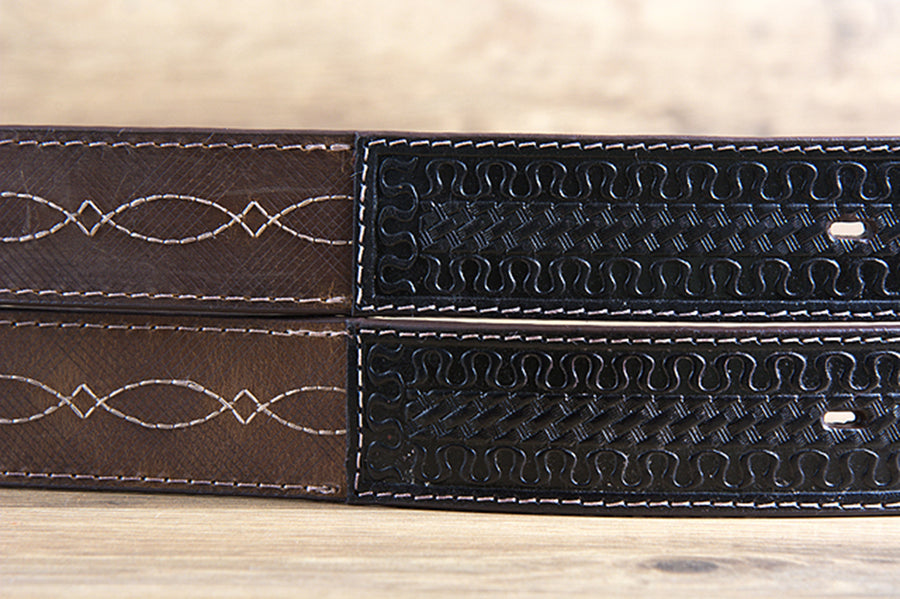 3D 38 Inch Brown Mens Leather Fashion Cowboy Belt W/Silver Buckle
