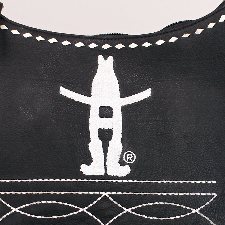 Laurel Midnight Rodeo Black Grain Leather Frindged Crossbody Bag | Houston Livestock Show & Rodeo