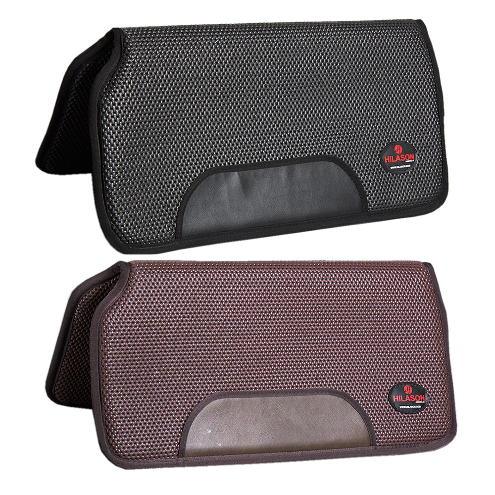 30" X 30" Hilason Air Flow Shock Absorbing Western Contoured Saddle Pad Black