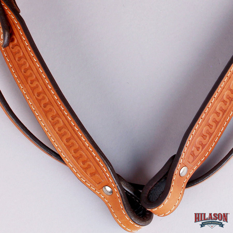 HILASON Western Genuine American Leather Horse Headstall & Breast Collar Set Tan