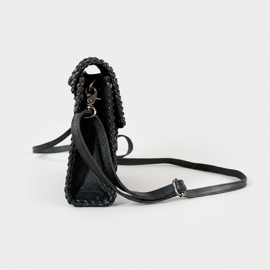Laurel Rodeo Hand-Tooled Genuine Leather Crossbody Shoulder Bag Black | Houston Livestock Show and Rodeo