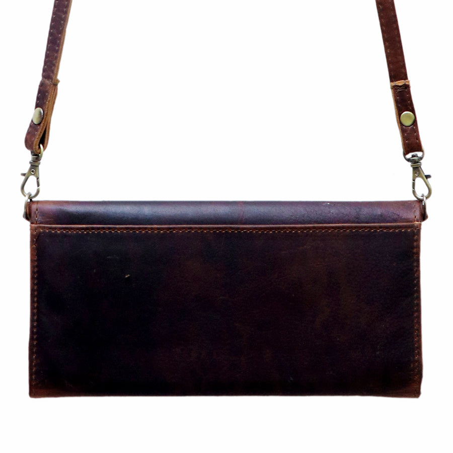American Darling Small Cross body Bag Genuine Vegetable Tanned Leather Wallet Purse Western Handbag 4in x 1in x 8in