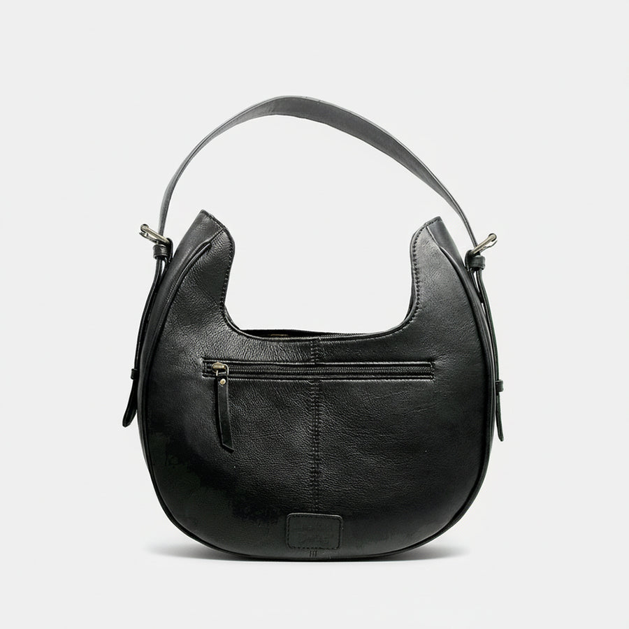 Laurel Spring Rodeo Genuine Hair On Leather hand tooled hobo bag Black & White | Houston Livestock Show & Rodeo