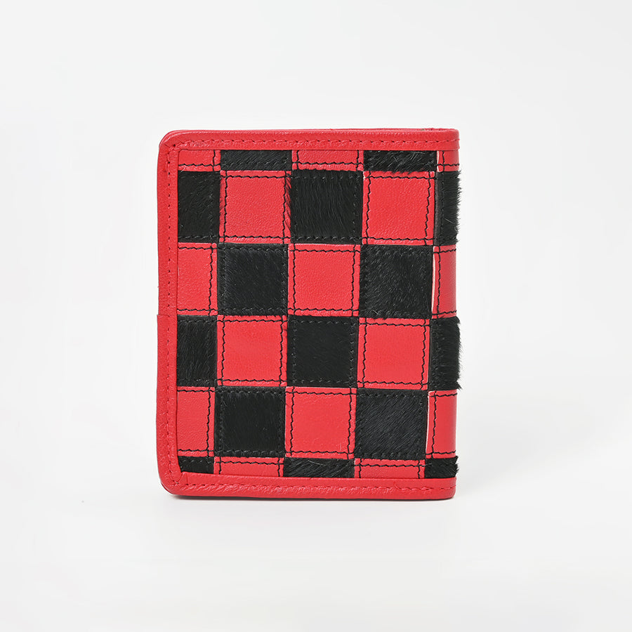 American Darling Genuine Cowhide Leather Wallet for Men – Black & White Patchwork Hair-On Bifold Wallet