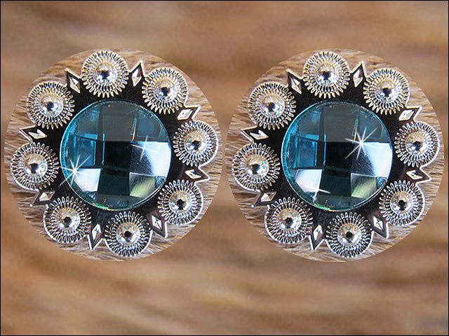 HILASON Western Screw Back Concho Turquoise Berry Bling Cowgirl Clear Color | Belt Slotted Conchos