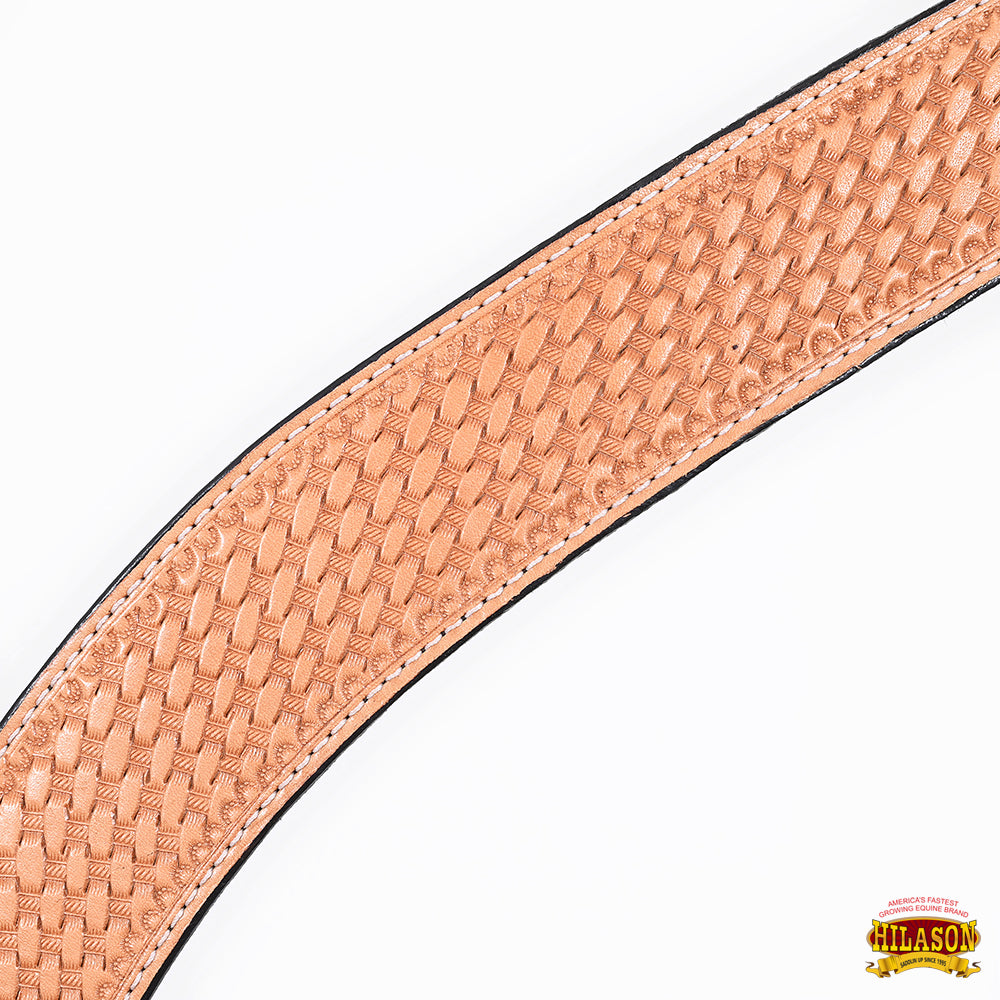 HILASON Western Horse Headstall Breast Collar Set Tack Genuine American Leather Basket Weave Tan
