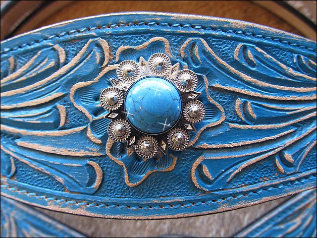 HILASON Western Horse Leather Headstall Breast Collar Set Floral | Tack for Horses