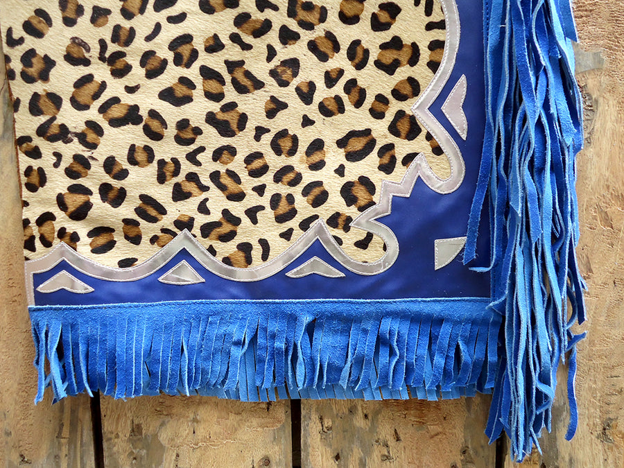 HILASON Leopard Print Cowhide Hair On Leather Pro Rodeo Western Chaps | Bull Riding for Men and Women Unisex