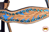 Western Horse Headstall Tack Bridle American Leather Hand Paint Hilason