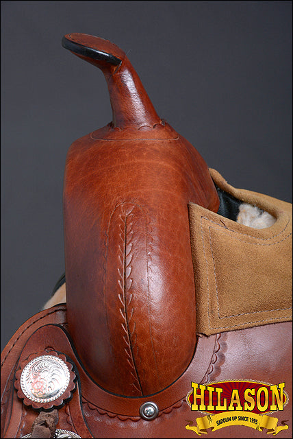 HILASON Western Horse Saddle Leather Treeless Trail Pleasure Dark Tan | Barrel for Horses