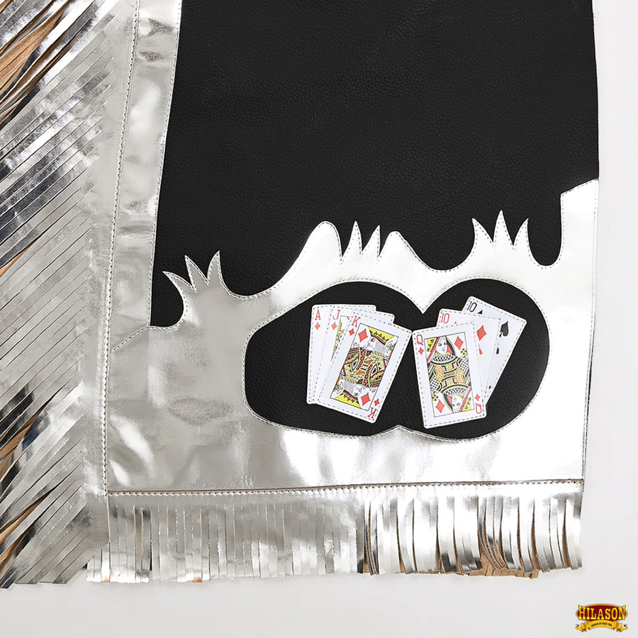 HILASON Bull Riding Genuine Leather Rodeo Western Chaps | for Men and Women Unisex