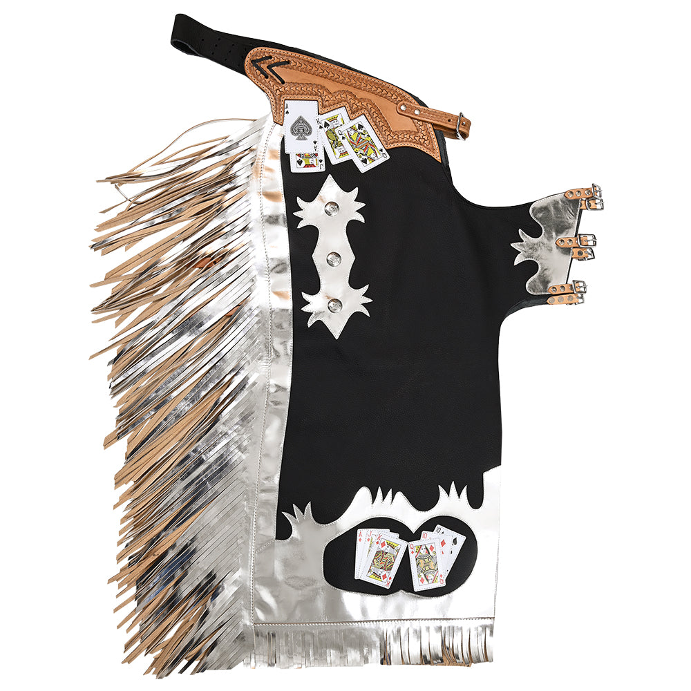 Hilason Handmade Genuine Leather Chaps Adult Handtooled Rodeo Bull Riding